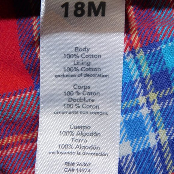 Boys 18 months Plaid Flannel lined Denim Overalls - Picture 3 of 9